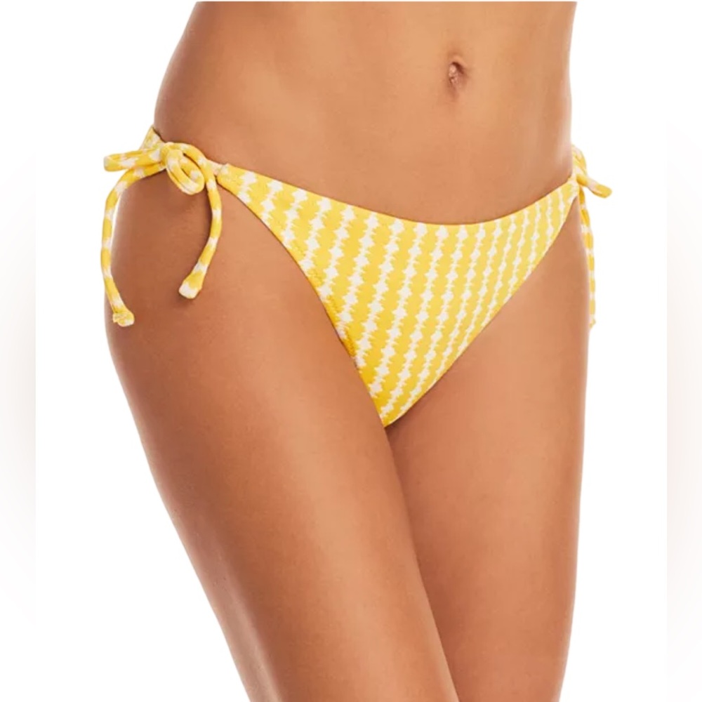 NWT LemLem Zala Printed Side Tie Bikini Bottom. Yellow. Medium